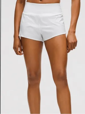 lululemon Athletica Speed Up Women’s White Athletic Shorts 10 thumbnail 1