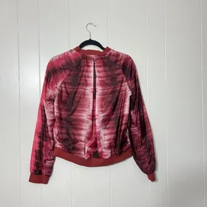 Nike International Women’s Sheer Mesh Bomber Jacket Red Black Size S thumbnail 8