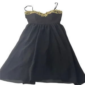 Trac Size XS Black Gold Mini Dress Whimisgoth Chiffon‎ Fairy Grunge HOCO thumbnail 4