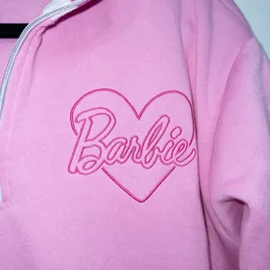 Barbie Pink Fleece Lined Quarter Zip Sweatshirts Size Large thumbnail 4
