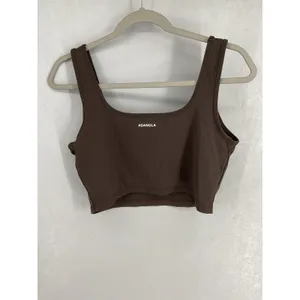 Adanola Womens Tank Top Brown Square Neck Activewear Cropped 3XL thumbnail 3