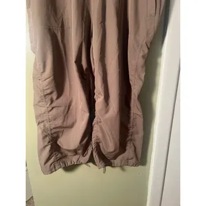 RBX Women's Sz Large Cropped Athletic Pants Brown Gathered Leg High-Rise Stretch thumbnail 3