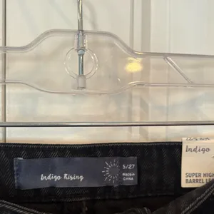 Indigo Rising Black Super High‎ Rise Barrel Leg Jeans Size 5/27 thumbnail 6