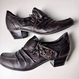 Ariane Women's Low Heel Side Retro Style Buckle Brown Dress Work Shoes Sz 38 thumbnail 7