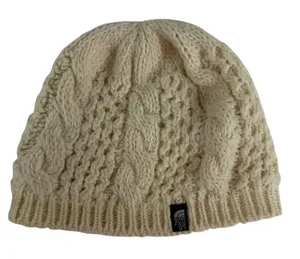 The North Face Hat Beanie‎ One Size Ivory Cable Knit Lined Wool Alpaca Blend thumbnail 1