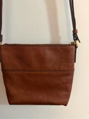 Fossil Brown Leather Crossbody Bag thumbnail 3