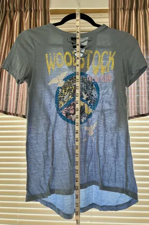 Blue Concert Tees Woodstock Collection Lace Up Shirt thumbnail 2