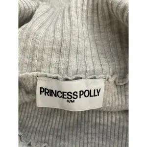 Princess Polly Women's Gray Ribbed Off the Shoulder Long Sleeve Sweater Top S/M thumbnail 6