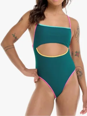 Body Glove Women Devon One Piece Swimsuit with Cutout Front, Green, Size XS, NWT thumbnail 1