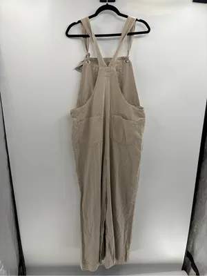 Anthropologie cream Wideleg carpenter summer overalls jumpsuit size xl NWT thumbnail 6