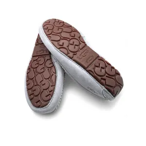 New- UGG 5 Women's Ansley slippers light grey suede Driving Loafer Sherpa Wool thumbnail 5