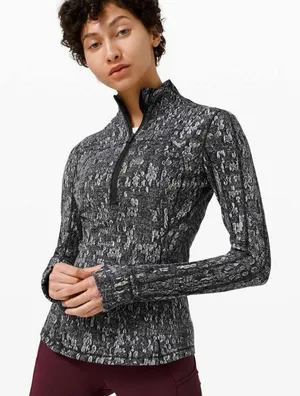 Lululemon Run Briskly 1/2 Zip Eventide Jacquard top Pullover thumbnail 1