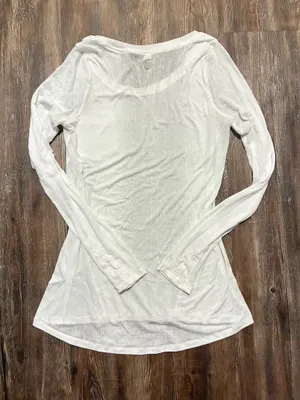 Lululemon White Sheer Burnout Long Sleeve Top Size 4 thumbnail 2
