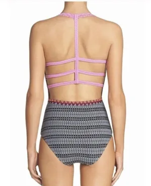 BCA Cutout Caged Printed One Piece Swimsuit thumbnail 4