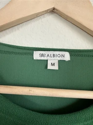 Albion Green Terry Textured Short Sleeve Relaxed Top thumbnail 2