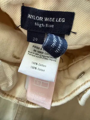 Veronica Beard Taylor Wide Leg Jeans Size 29 Beige High Rise Cotton Denim thumbnail 6