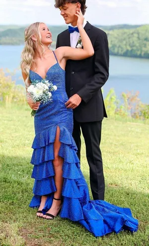 Sherri Hill Prom Dress Blue Royal thumbnail 1