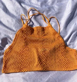 zara orange crop top thumbnail 1