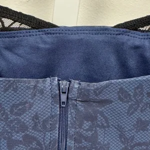 Edikted Navy Blue Floral Mesh Lace Trim Corset Cami Crop Top Small Whimsigoth‎ thumbnail 4