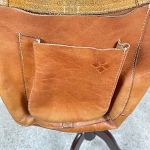 Patricia Nash Vintage‎ Patch leather saddle bag Nepali Coast Hawaii suede inside thumbnail 13