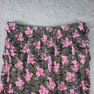 Wide Leg Floral Camo Pants XL Relaxed Lightweight Boho Eclectic‎ Utility Chic thumbnail 2