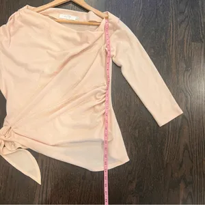 Astr the label Soft Peach Knit Top One Shoulder thumbnail 4