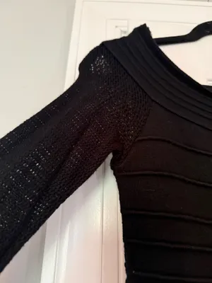 Forever 21 Black Long-Sleeve Ribbed Bodycon Dress - Women thumbnail 3