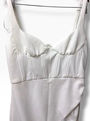 Zara | NWOT White Corset-Style Mini Dress (Size M) thumbnail 5