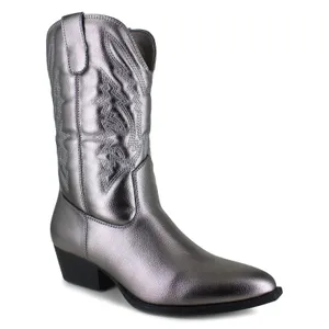 Portland Boot Company Womens Boots Size 8WC Gunmetal Metallic Olympia Western thumbnail 2