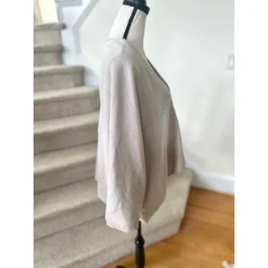 Free People Beach Stone Beige Open Rib Knit Dolman Sleeve Oversize Cardigan thumbnail 4