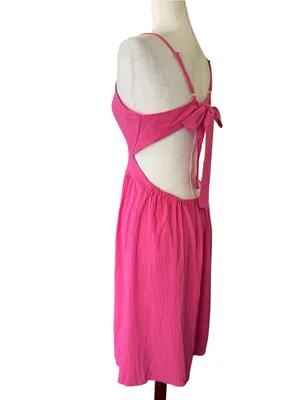 beachsissi V Neck Solid Color Tie Back Dress thumbnail 8