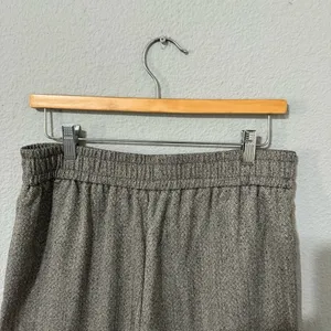Zara Women‎ Bloggers Favorite Gray Wide Leg Herringbone Elastic Waist Pants Sz L thumbnail 11