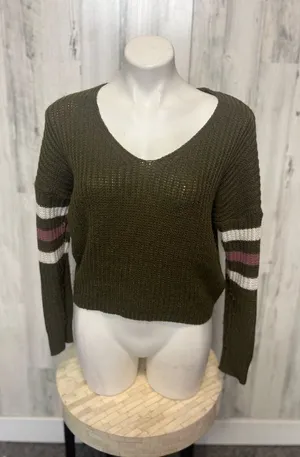 No Boundaries No Comment Green sweater thumbnail 1