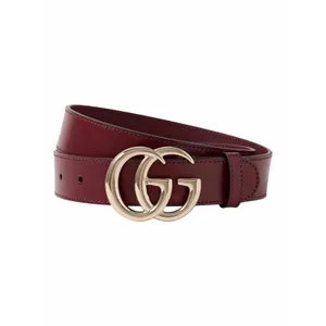 Gucci GG Marmont Belt Red Leather Gold Buckle Women Size 95/38 thumbnail 2