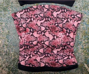 Beachsissi red black snakeskin strapless tankini swimsuit, size large thumbnail 2