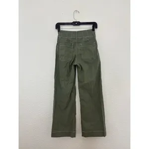 Anthropologie Maeve Colette Crop Pants Maeve Contrast Stitch Moss Olive Green 24 thumbnail 14