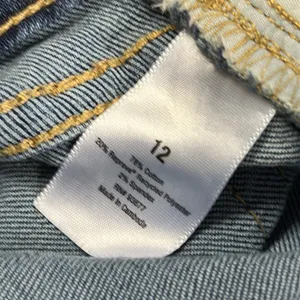 Ana Straight Leg Raw Hem Mid Rise Medium Wash Blue Jeans Womens 12 thumbnail 9