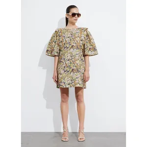 NWT‎ & Other Stories Scalloped Mini Dress Sz XS Floral Cottage Romantic Feminine thumbnail 3