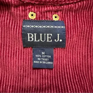 Blue J. 100% Cotton Corduroy Burgundy Button Down Sleeveless Dress thumbnail 10