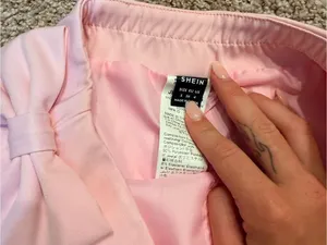 SHEIN Pastel Pink Mini Skirt with Bow Accents thumbnail 4