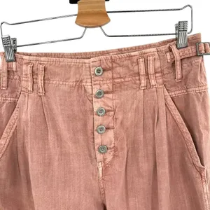 Free People Compass Star‎ Trousers Pants in Pink Cotton Size 2 thumbnail 4