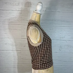 Urban Romantics Y2K Argyle Vest Women’s M Brown Preppy Retro Lightweight Academia thumbnail 7