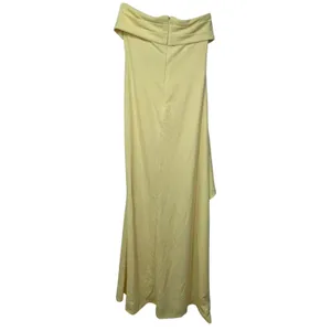 NWT Babyboo Zafira Lemon Yellow Ruched High Slit Draped Maxi Dress Womens Size L thumbnail 10