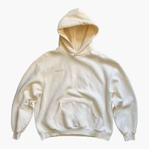 MESHKI Oversized Cream Graphic Hoodie Fleece Streetwear Pullover Medium Cozy thumbnail 3