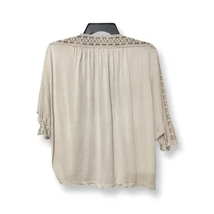 August Silk Lace Beige Cardigan Shrug Boho Chic PS Avant Garde Minimalist Indie thumbnail 7