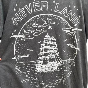Disney never land Peter Pan cotton blend gray graphic oversize tee thumbnail 2