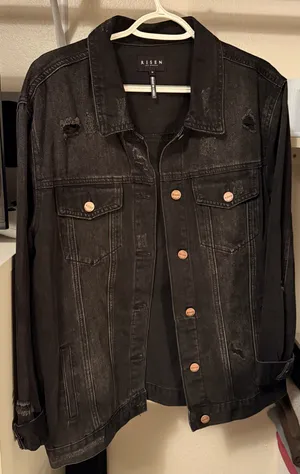 Risen Oversized Distressed Jean Jacket thumbnail 1