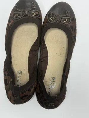 Sperry Top-Sider Elise Leopard Calf Hair Ballet Flats Size 7M thumbnail 4