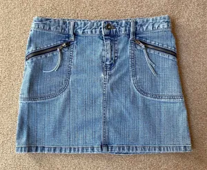 DKNY Jeans Denim Miniskirt Vintage Y2K School Prep Clueless thumbnail 1