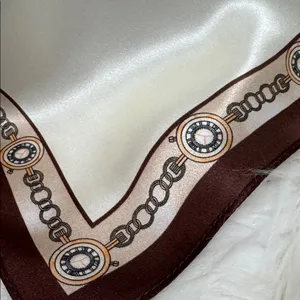 Elegant Cream and Brown Scarf thumbnail 2